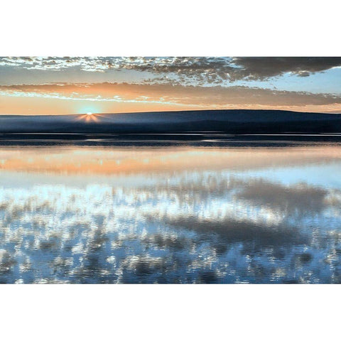Serene Sunrise White Modern Wood Framed Art Print by Jaynes, William D.