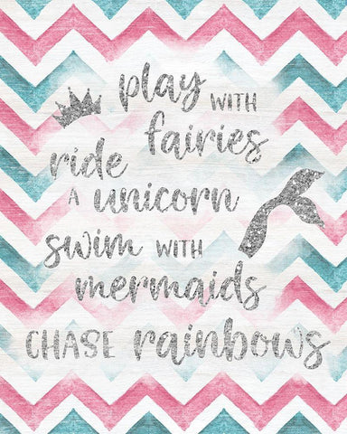 Fairies Unicorns Mermaids Black Ornate Wood Framed Art Print with Double Matting by Carpentieri, Natalie