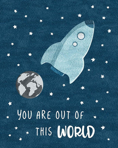 Out of This World White Modern Wood Framed Art Print with Double Matting by Carpentieri, Natalie
