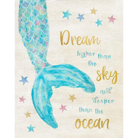 Mermaid Dream White Modern Wood Framed Art Print by Carpentieri, Natalie
