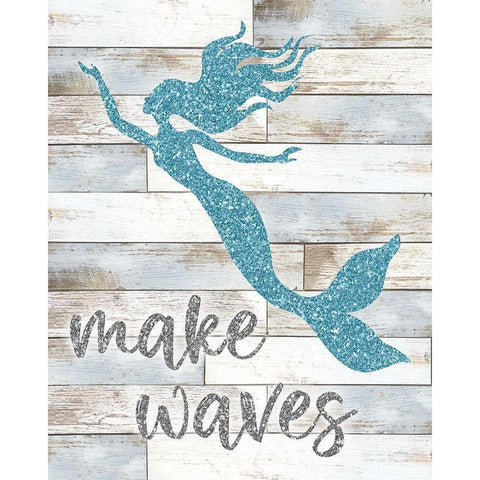 Make Waves Black Modern Wood Framed Art Print with Double Matting by Carpentieri, Natalie