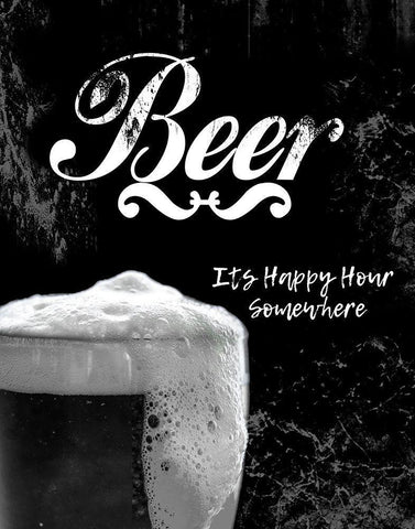 Beer Black Ornate Wood Framed Art Print with Double Matting by CAD Designs