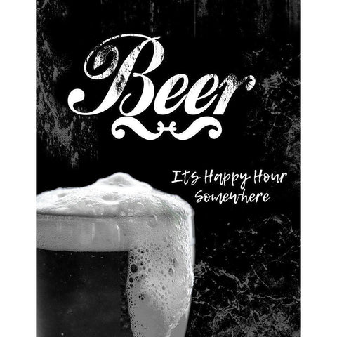 Beer White Modern Wood Framed Art Print by CAD Designs