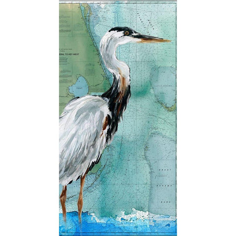 Key West Crane Gold Ornate Wood Framed Art Print with Double Matting by Robinson, Carol