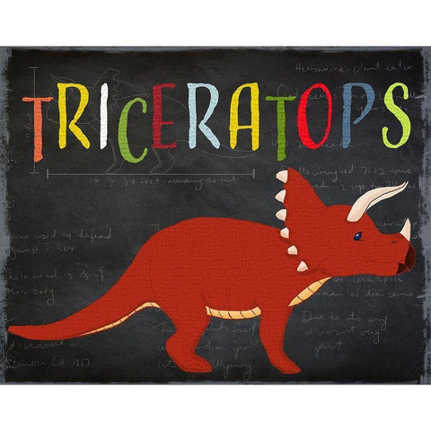 Triceratops White Modern Wood Framed Art Print by Santiago, Daniela