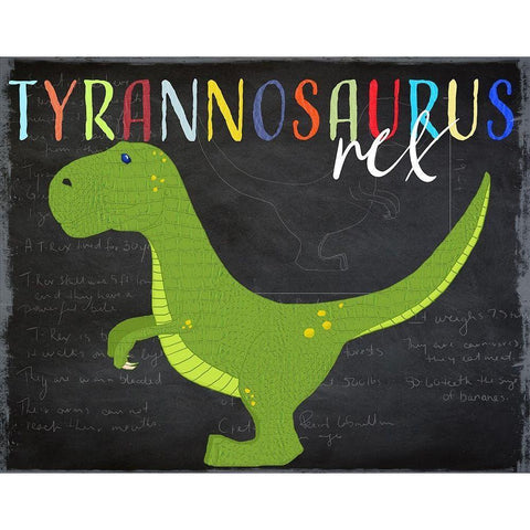 Tyrannosaurus Gold Ornate Wood Framed Art Print with Double Matting by Santiago, Daniela