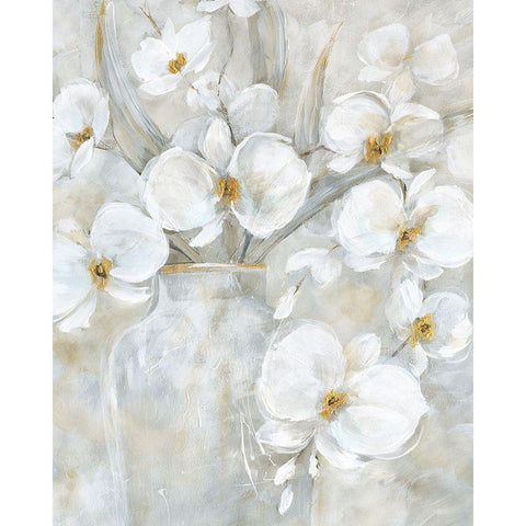 Orchid Mystic White Modern Wood Framed Art Print by Nan