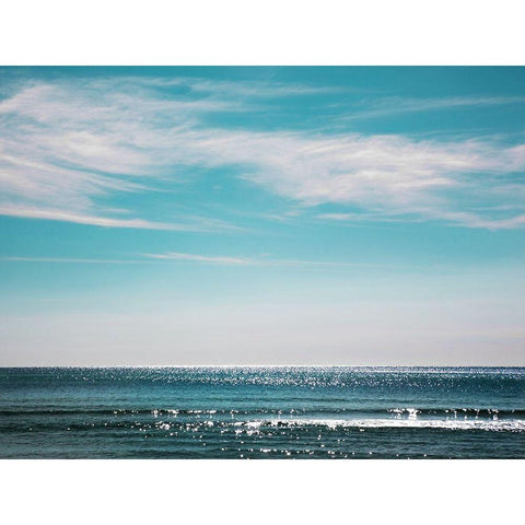 Glittering Waves White Modern Wood Framed Art Print by Delimont, Danita