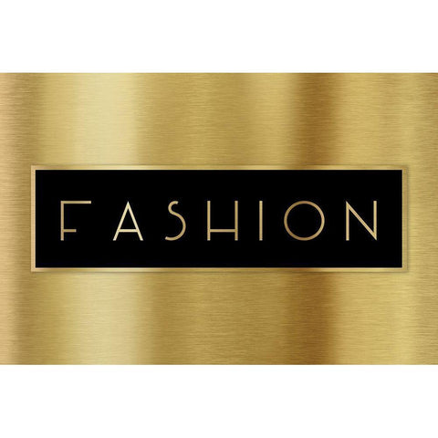 Gold Fashion Black Modern Wood Framed Art Print with Double Matting by CAD Designs