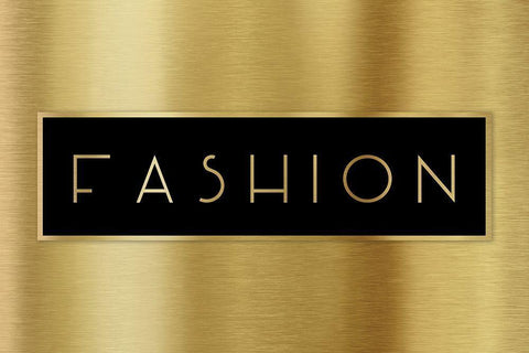 Gold Fashion Black Ornate Wood Framed Art Print with Double Matting by CAD Designs