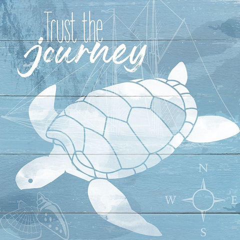 Trust the Journey Black Ornate Wood Framed Art Print with Double Matting by Santiago, Daniela