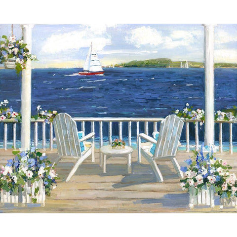 Summer Sail White Modern Wood Framed Art Print by Swatland, Sally