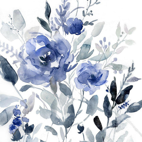 Painters Garden I Black Ornate Wood Framed Art Print with Double Matting by Robinson, Carol