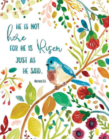 He is Risen White Modern Wood Framed Art Print with Double Matting by Robinson, Carol