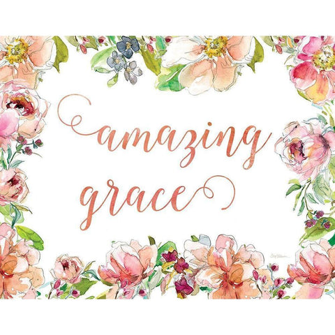 Amazing Grace White Modern Wood Framed Art Print by Robinson, Carol