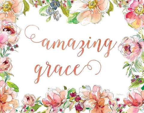 Amazing Grace White Modern Wood Framed Art Print with Double Matting by Robinson, Carol