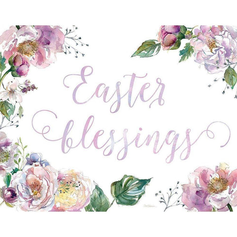 Easter Blessings White Modern Wood Framed Art Print by Robinson, Carol