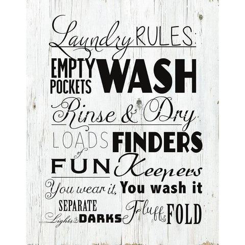 Laundry Rules Gold Ornate Wood Framed Art Print with Double Matting by Santiago, Daniela
