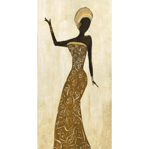 African Dance I Gold Ornate Wood Framed Art Print with Double Matting by Shaternik, Julia