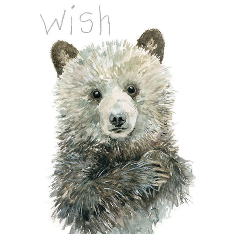 Forest Fur Baby Bear White Modern Wood Framed Art Print by Robinson, Carol