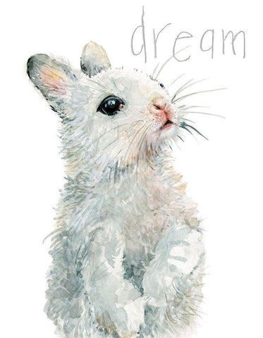 Forest Fur Baby Bunny Black Ornate Wood Framed Art Print with Double Matting by Robinson, Carol