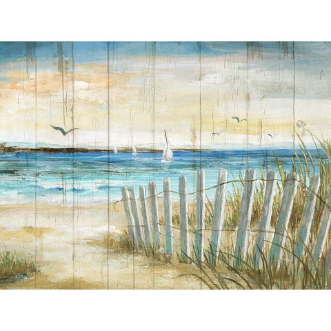 Coastal Causeway White Modern Wood Framed Art Print by Nan