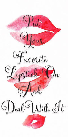 Your Favorite Lipstick Black Ornate Wood Framed Art Print with Double Matting by Jill, Susan
