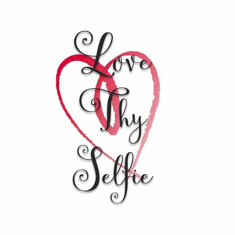 Love Thy Selfie White Modern Wood Framed Art Print with Double Matting by Jill, Susan