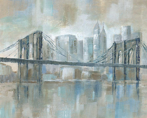 East River Wonder White Modern Wood Framed Art Print with Double Matting by Nan