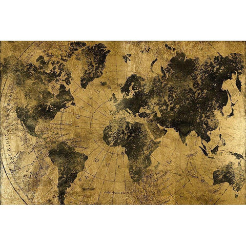 Golden Atlas Gold Ornate Wood Framed Art Print with Double Matting by CAD Designs