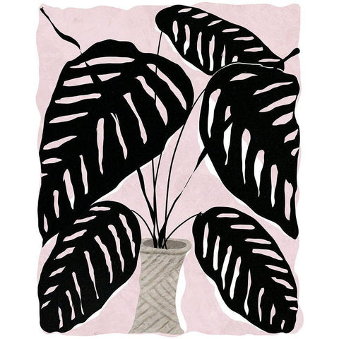 Potted Plant I Black Modern Wood Framed Art Print with Double Matting by Santiago, Daniela