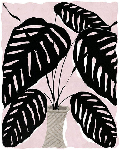 Potted Plant I Black Ornate Wood Framed Art Print with Double Matting by Santiago, Daniela