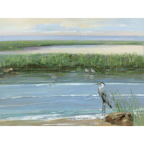Wading at Dusk Black Modern Wood Framed Art Print with Double Matting by Swatland, Sally