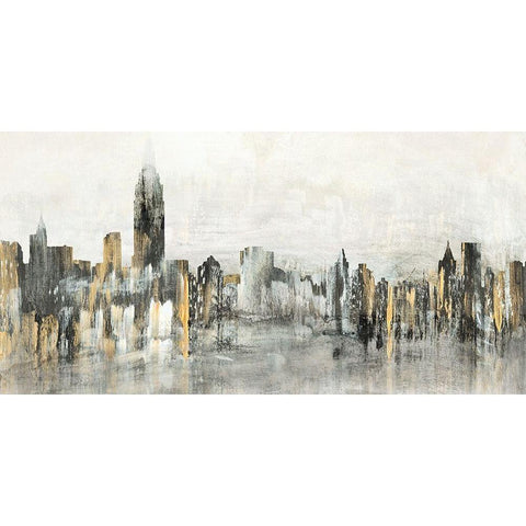 Bright City Lights Black Modern Wood Framed Art Print by Jill, Susan