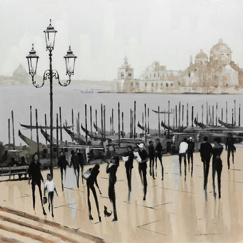 Quiet Gondolas I Black Modern Wood Framed Art Print by Orme, E. Anthony