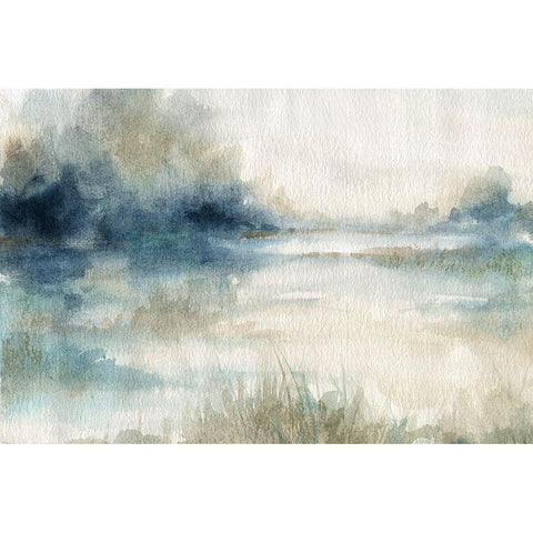 Still Evening Waters II Black Modern Wood Framed Art Print with Double Matting by Robinson, Carol