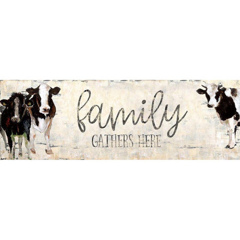 Family Gathers Here Gold Ornate Wood Framed Art Print with Double Matting by Tava Studios