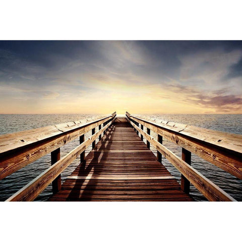 Break of Day White Modern Wood Framed Art Print by Carpentieri, Natalie