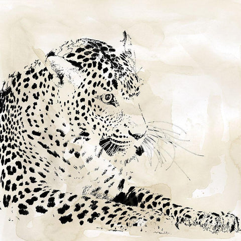 Leopard Spots I White Modern Wood Framed Art Print by Robinson, Carol