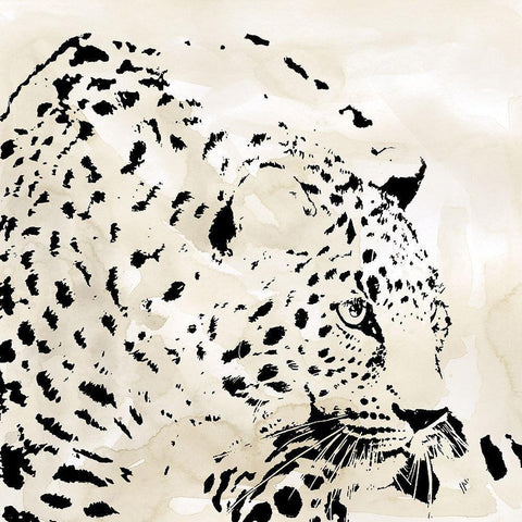 Leopard Spots IV Black Modern Wood Framed Art Print with Double Matting by Robinson, Carol