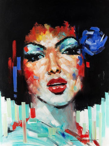 Confetti Girl I Black Ornate Wood Framed Art Print with Double Matting by Orme, E. Anthony