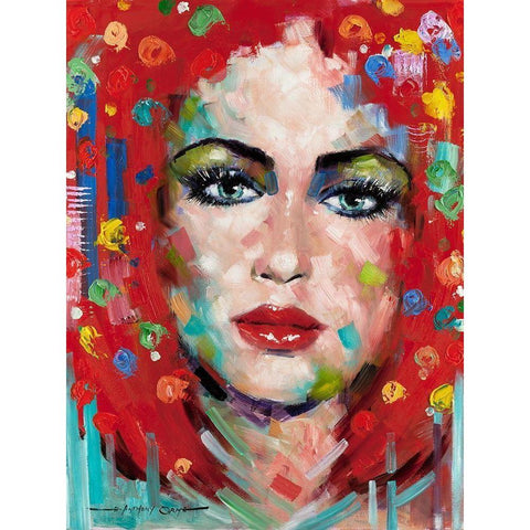 Confetti Girl II Black Modern Wood Framed Art Print with Double Matting by Orme, E. Anthony