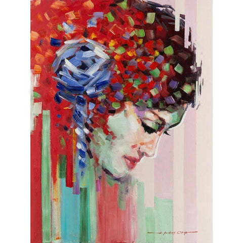 Confetti Girl III Gold Ornate Wood Framed Art Print with Double Matting by Orme, E. Anthony