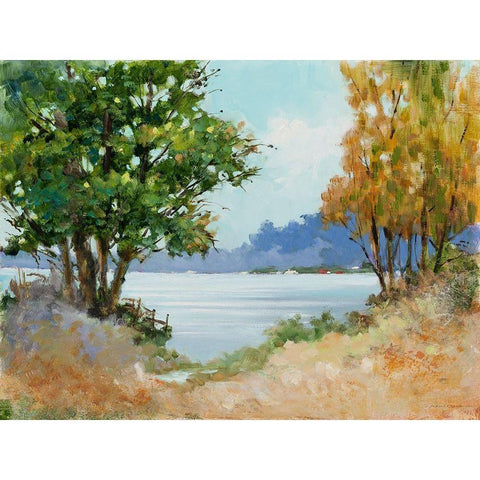 Fall Day Black Modern Wood Framed Art Print with Double Matting by Orme, E. Anthony