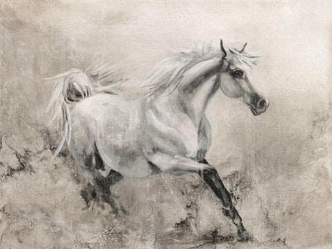 Majestic Stallion I White Modern Wood Framed Art Print with Double Matting by Brooks, Donna