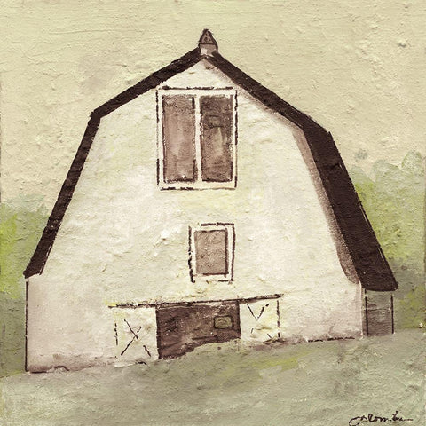 On the Farm II White Modern Wood Framed Art Print with Double Matting by Combs, Joyce