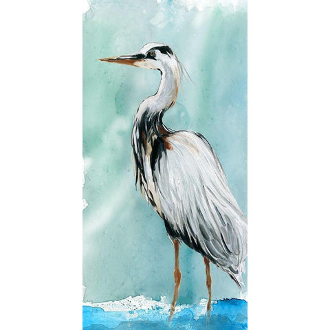 Delray Crane II White Modern Wood Framed Art Print by Robinson, Carol