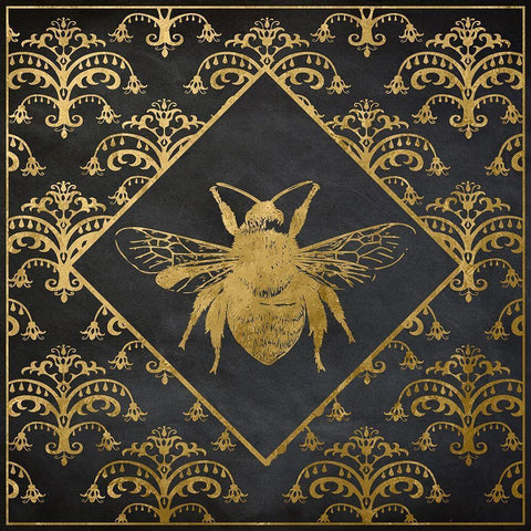 Busy Bee I White Modern Wood Framed Art Print with Double Matting by Santiago, Daniela