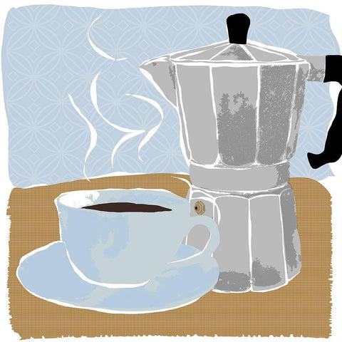 Fresh Coffee I White Modern Wood Framed Art Print with Double Matting by Santiago, Daniela