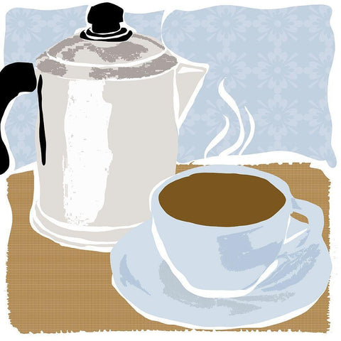 Fresh Coffee II White Modern Wood Framed Art Print by Santiago, Daniela